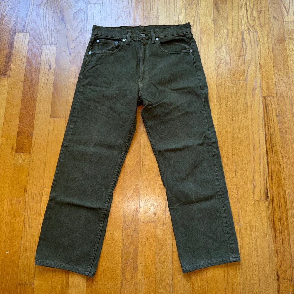 Vintage Levis 501 Olive Green Jeans Made in USA Straight Leg 32 Denim Minimalist